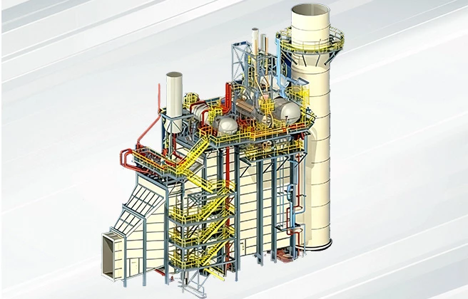 low stress waste heat boiler structural design 3d