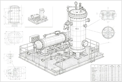 industrial feed preheater drawing