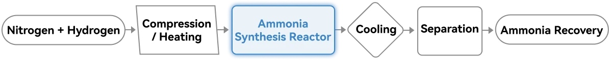 Reactor ammonia synthesis reactor process flow