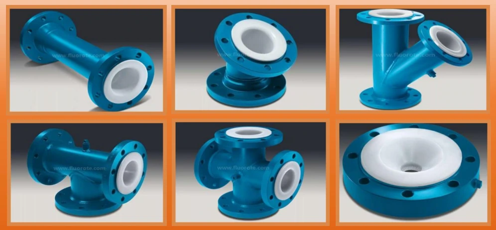 gelan steel lined po ptfe pipes fittings