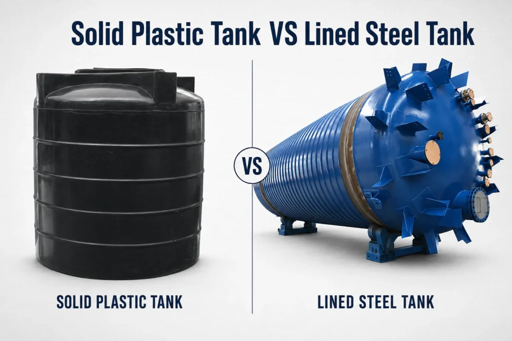 lined steel tank vs solid plastic tank