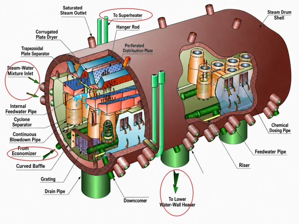 steam drum diagram