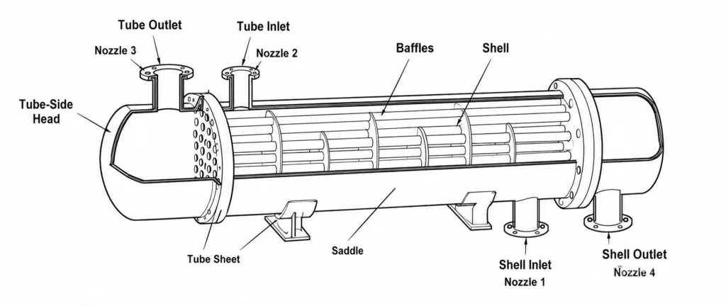 shell and tube heat exchanger diagram