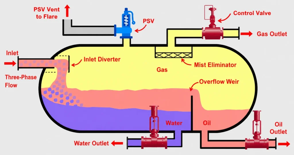 three phase separator working principle