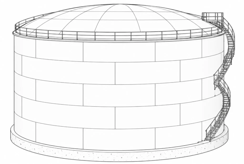 dome roof atmospheric storage tank