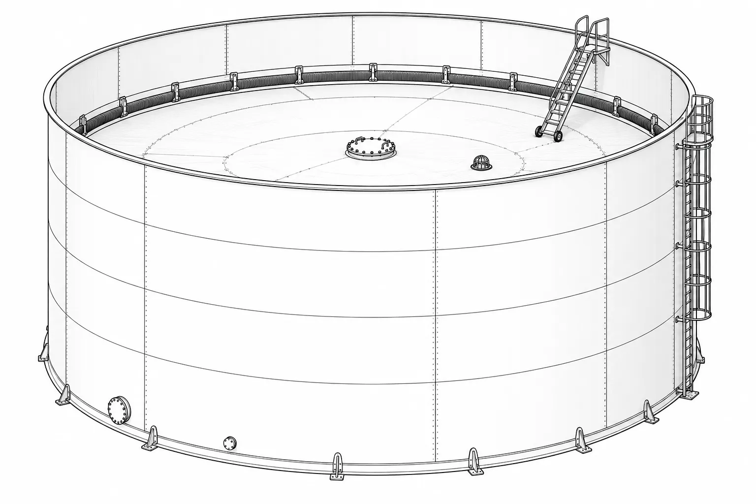 external floating roof crude oil storage tank