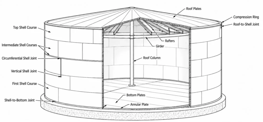 main structural components of atmospheric storage tank