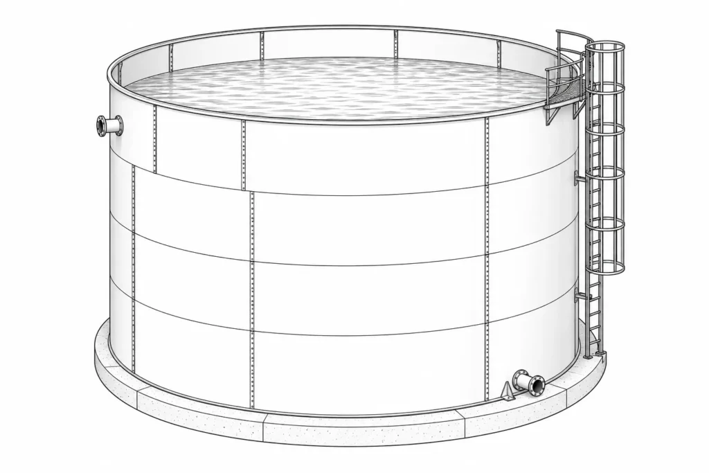 open top atmospheric storage tank