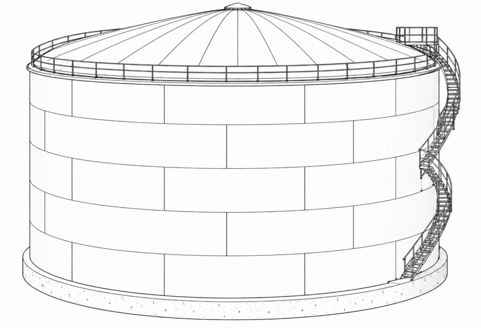 fixed roof crude oil storage tank